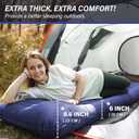 TOBTOS Inflatable Camping Sleeping Pad with Pillow, Thick 6 Inch Ultralight Sleeping Pad with Built-in Pump, Lightweight Sleeping Mat for Camping, Backpacking, Hiking, Tent (Blue)