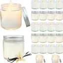 24 Pcs 4 Oz Mini Soy Candles,Vanilla Scented,Aromatherapy Candle,Bulk Candle SetGreat Stress Relieving Scented Candles for Girls as a Gift for Birthdays, Weddings and More!