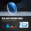 6Pack Reading Glasses Men, Spring Hinge Blue Light Blocking Readers, Lightweight TR90 Computer Magnifying Eyeglasses