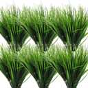 40 Bundles Artificial Grass Plants for Outdoors, UV Resistant Fake Grass Plant Decor, Faux Grasses for Outdoor Planters, Polyethylene Fake Ornamental Grasses for Garden/Porch/Window Box