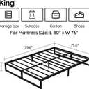 Richwanone 8 Inch King Size Bed Frame Metal Platform Mattress Foundation with Steel Slat Support, No Box Spring Needed, Easy Assembly, Black