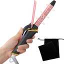 Ukliss Mini Curling Iron, Heats in 30s for Natural Waves & Loose Curls, Dual Voltage Travel Curling Iron with 5 Temp & Anti-Scald Guard, Perfect for Short to Medium Hair (Black, 3/4 Inch)