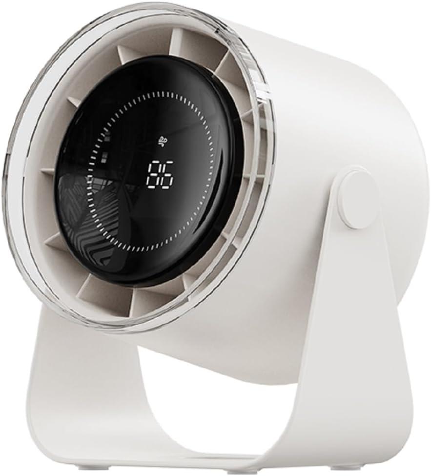 Small Desk Fan, 28dB Ultra-Quiet Desktop Air Circulator with 115 Adjustable Tilt, 100 Speeds, Rechargeable Battery, USB-Powered, Portable for Bedroom, Office, Kitchen, Travel -White