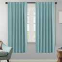 H.VERSAILTEX Blackout Curtains Thermal Insulated Window Treatment Panels Room Darkening Blackout Drapes for Living Room Back Tab/Rod Pocket Bedroom Draperies (2 Panels, Mineral Blue, 52 x 72 Inch)