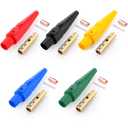Kingdder 5 Pcs CLS40FB-C Female Camlock Power Connectors 2/0-4/0 Cam-Lock Wire 400 AMP 600V Camlock Set Series 16 Inline Cam Style Plug