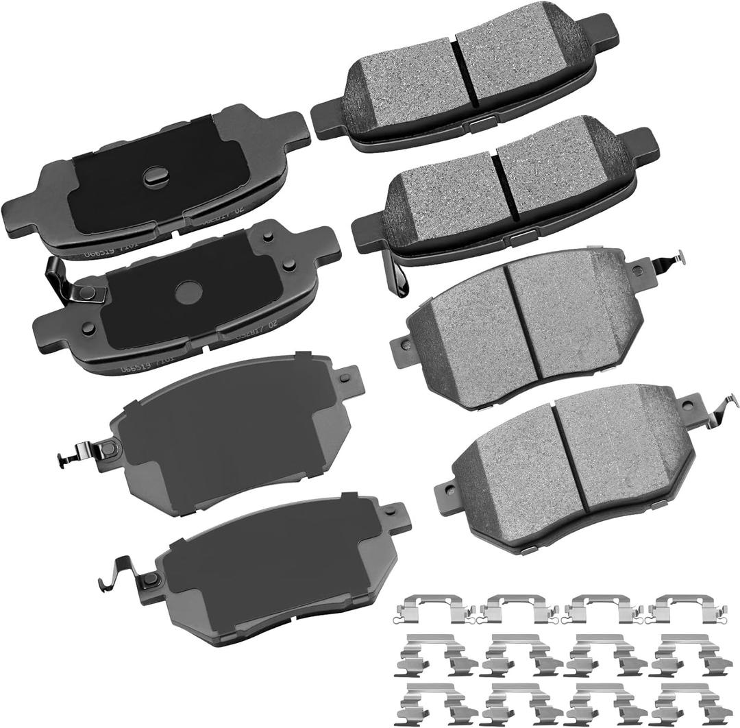 CCIyu D905 D969 Front & Rear Ceramic Brake Pads for Infiniti FX35, FX45, Nissan Altima, Maxima, Murano
