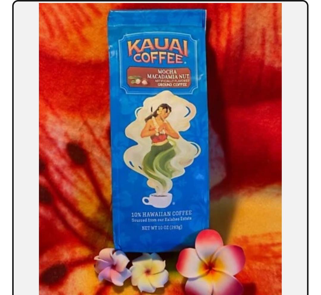 Kauai Coffee Mocha Macadamia Nut Ground 10oz Hawaiian Estate BEST BY: 071726