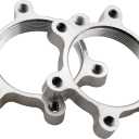 2PCS Silver Aluminum Alloy 6 Bolt Flange Adapter with Screws Disc Brake Conversion 48mm Mountain Bike Threaded Hub Base Accessories