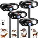 4 Pack Upgraded Solar Animal Repellent Ultrasonic Outdoor for Cats, Raccoons,Squirrels,Rabbits &Foxes,Sonic Deer Repellent Devices Waterproof with Motion Sensor& Flashing Animal Deterrent for Garden