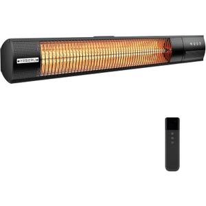 Electric Patio Heater, 1500W Wall Mounted Outdoor Heater with Remote Control & 24H Timer, IP65 Waterproof Carbon Infrared Heater for Backyard, Gazebo, Garage and Restaurant
