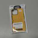 Magnetic for iPhone 13 Pro Max Phone Case, Cute Striped Pattern Aesthetic Gloss Design, Stylish Shockproof Soft TPU and Hard PC 2-in-1 Protective Cover for iPhone 13 Pro Max, Yellow Pink