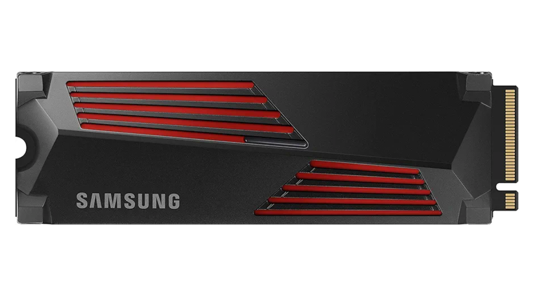 Samsung 2TB 990 PRO with Heatsink PCIe Gen4 NVMe M.2 2280 Up to 7450 MB/s, 6900 MB/s Samsung 2TB 990 PRO with Heatsink PCIe Gen4 NVMe M.2 2280 Up to 7450 MB/s, 6900 MB/s