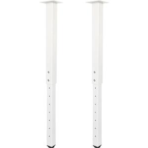 QLLY Adjustable Square Table Leg, 24-40 inch, 60-100cm, Home Office Custom DIY Table Legs, Furniture Leg Set (2, White)