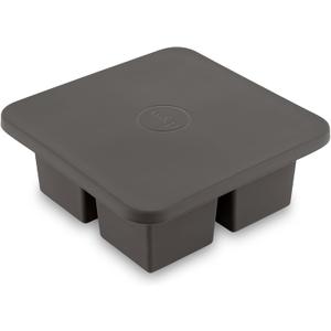W&P Peak Silicone Extra Large Cube Ice Tray w/ Protective Lid | Charcoal | Easy to Remove Ice Cubes | Food Grade Premium Silicone | Dishwasher Safe, BPA Free