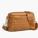 Kattee Leather Small Woven Crossbody Bag