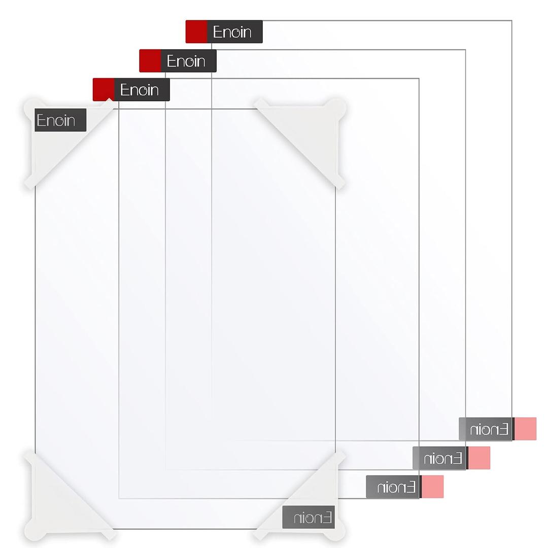 Enoin 4pcs 12x16 Inch Clear Acrylic/Plexiglass Sheet 0.060" 1/16 Inch Thick, Plastic Sheet Transparent Board Panel for Glass, DIY Project,Picture Frame, Paintings, Art Craft