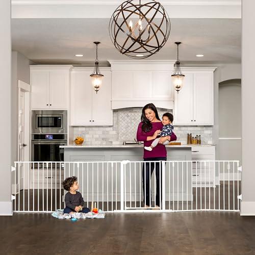 Regalo Safety 56"-130" Metal 2-in-1 Super Wide Baby Gate & Play Yard