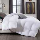 White Comforter Queen Size Bed All Season Quilted Down Alternative Bedding Comforters, Soft Duvet Insert with Corner Tabs,Breathable Microfiber Duvet,Lightweight&Medium Warmth(90x90 inches)