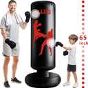 Freestanding Punching Bag for Adults, Kick Boxing Bag with Stand for Adults, Blow up Punching Bag for Kids 12-14