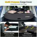 Cargo Cover for Nissan Rogue S SV SL Platinum 2021 2022 2023 2024 2025 2026, Retractable Rear Trunk Cover Luggage Shield Security, Rogue Accessories (Carbon Fiber Leather + Net)