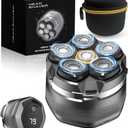 Head Shaver for Bald Men, 10,000 RPM High-Speed Electric Razor, Innovative 6D Magnetic Floating Heads, IPX8 Waterproof Wet/Dry Shaving Kit with LED Display & EVA Travel Case