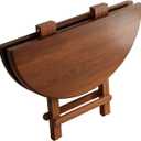 Extendable Dining Table, Wood Kitchen Table, Round Dining Room Table, Folding Dining Kitchen Table, No Installation Required, Brown Dinner Table, Space Saving(100x72cm/39.3x28.3in)