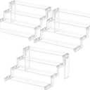 Lifewit Cupcake Stand, Perfume Cologne Organizer, Tool-Free Assembly, Display Riser, Spice Rack, Figurine Holder, Makeup Storage, Room Decor, Party Decorations, Clear, 12 4 Tier, 3 Pcs