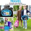 AVAWO Kids Case for iPad 9th Generation 10.2 inch, iPad 8th Gen Cover with Shoulder Strap for 9/8/7 Gen 2021/2020/2019, Blue