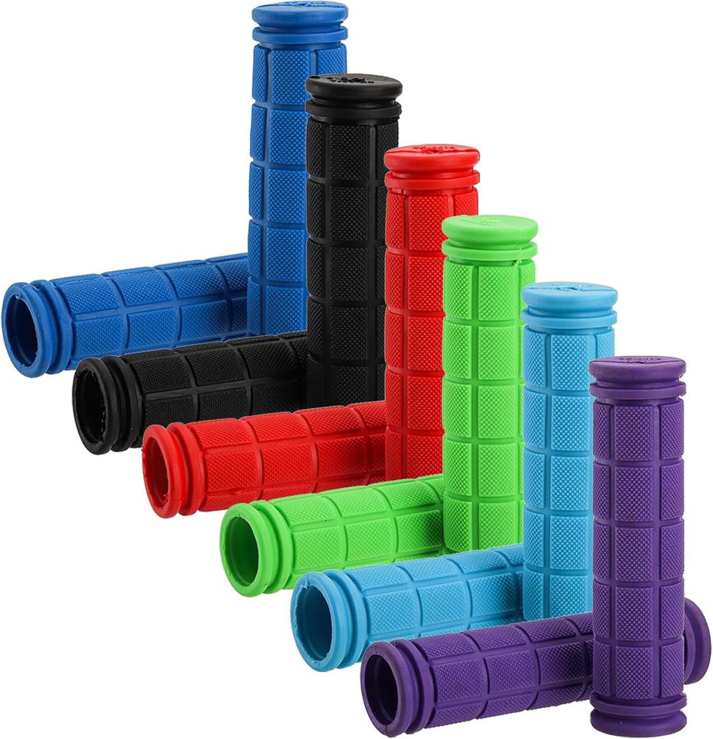 Suwimut 12 Pieces Bike Handlebar Grips, Kids Non Slip Rubber Bicycle Handle Grips, Replacement Bike Grips for Scooter, Beach Cruiser, Mountain Bikes, Foldable Bikes