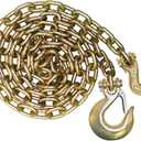 VULCAN Binder Chain with Grab and Sling Hooks - Grade 70 Standard Duty - 3/8 Inch x 8 Foot - 6,600 Pound Safe Working Load