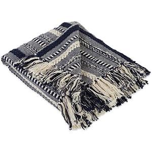 DII Braided Striped Decorative Throw Blanket, 50x60, Navy DII Braided Striped Decorative Throw Blanket, 50x60, Navy