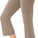 AFITNE Women's Yoga Pants Bootcut Workout Leggings Flare Casual Lounge Pants with Pockets High Waist and Tummy Control (Z Capris Khaki) S