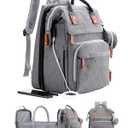 ISMGN Diaper Bag Backpack with Changing Station, Baby Bag for Mom, Grey