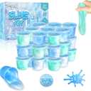 24 Pack Frozen Slime Party Favors for Kids Ice Slime Cup Snowflake Putty Toy Christmas Easter Birthday Goodie Bag Stuffer Classroom Reward for Girls Boys Stretchy Non-Sticky Stress Relief