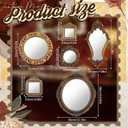 Beeveer 6 Pcs Vintage Gold Wall Mirror Set Luxury Gallery Wall Mirror Decorative Hanging Antique Decor for Living Room Entryway Wedding Bedroom Bathroom Victorian Decor (Baroque,Gold)