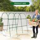 U-Shape Cucumber Trellis for Raised Bed - 47"x47"x22" Metal Garden Trellis with Net & Clips | Rust-Proof Plant Support for Cucumber, Tomato, Peas | Heavy-Duty Outdoor Climbing Plants Trellis