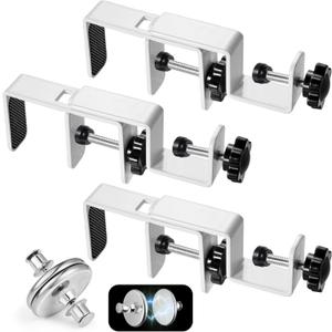 Outside Mounted Blinds Curtain Rod Bracket,Adjustable 1.2-2 Inch Width Track,Tool-Free and Drill-Free, Ideal for Living Rooms,Bedrooms,Restaurant and Offices Curtain Rod Brackets(White,3Pack)
