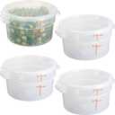 CURTA 2 Quart Translucent Round Food Storage Container with Lid, Pack of 4  NSF Listed, BPA-Free, Commercial-Grade Polypropylene, Freezer & Dishwasher Safe, Non-Stick, Easy-Read Graduations