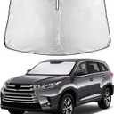 EcoNour Windshield Sunshade Compatible for Toyota Highlander 2014-2017 2018 2019, Sun Visor for Front Windshield & Window Sun Shade Cover, UV Heat Blocker & Protector, Car Accessories