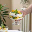 6-Piece Clear Mini Footed Glass Ice Cream Bowls Versatile Dessert Bowls and Cups Suitable for Party Scenarios Such as Desserts Fruits Nuts Cocktails 6.3 oz