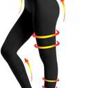 Medical Compression Pantyhose for Women & Men, 20-30mmHg Graduated Support Tights, Opaque Footless High Waist (X-Large, Black)