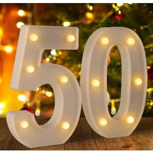 50th Birthday Decorations Woman Man,Marquee Numbers for 50th Wedding Anniversary Decorations,Light Up Numbers 50 Sign for Party Backdrop Wall Decor,50 Birthday Centerpieces Table Decoration