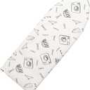 Seiritex Over The Door Ironing Board Cover 13 x 37 inch, Small Iron Board Cover w Heat Reflective 3 Layers Thick Padding with Hook and Loop Fasteners (White)