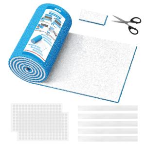 Air Vent Filters Roll, 120" x 12" Cut to Fit Air Filter Material (50+ Filters), MERV 8 Triple Vent Filter for Home Floor, HVAC Furnace Vents, Ceiling, with Adhesive Hook Tape and Installation Tape