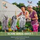 Fake Owl Decoy to Scare Birds Away, Plastic Garden Owl Scarecrow for Garden, Waterproof Owl Statue for Courtyard Orchard Doorway Roof Owl Decor 3 Pack