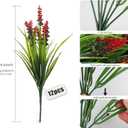 RECUTMS Fake Grass Plant,Fake Plants Outdoor, Artificial Grass, UV Resistant Fake Bushes Plastic Artificial Greenery Shrubs, Faux Greenery for House Garden Patio Front Porch Indoor Decor(Red)