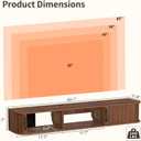 Snughome 55" Floating TV Stand for TVs up to 65", Fluted Floating Entertainment Center with Sliding Door, Wall Mounted TV Shelf, Mid-Century Modern TV Console for Living Room, Bedroom