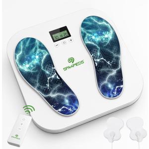 SPA4PIEDS Transcutaneous Electrical Nerve Stimulator, Foot Massager for Neuropathy, TENS EMS for Pain Relief, 10 Modes and 20 Levels with Remote Control, Relieve Cramps, Plantar Fasciitis, Gifts