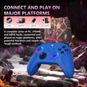YUYIU Wireless 2.4GHz Controller with 7 Colors RGB Light for Xbox Controller, Xbox One Series X|S,Consoles,Steam PC Windows, with 1000mAh Battery/Dual Vib-ration/Turbo/Programmable, 3.5mm Audio Jack (BLUE)