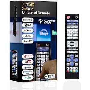 UltraPro Backlit OneTouch Universal Remote Control, Replacement TV Remote for Samsung, LG TV Remote, Vizio, Sony, Roku and More, Easiest Setup Ever U.S. Based Support 80830